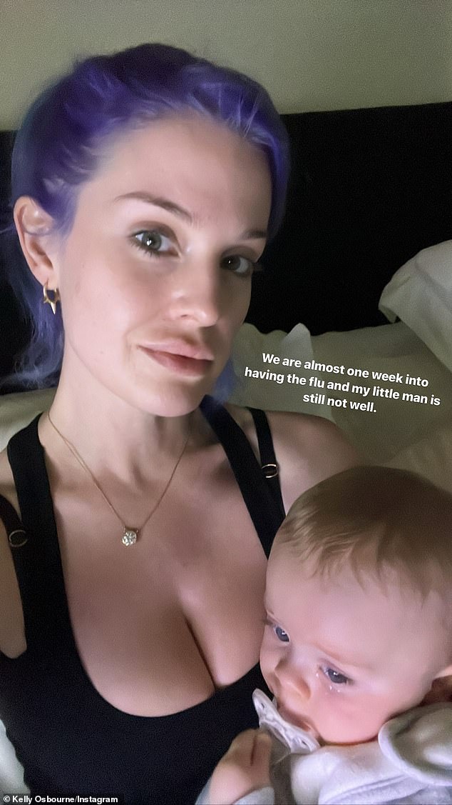 Her baby: Also in the photo was Kelly's son Sidney