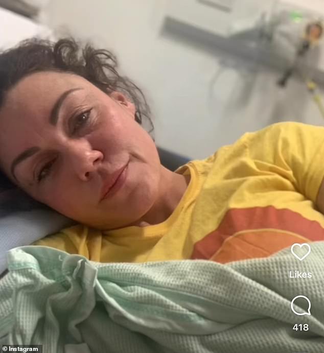 'Two years ago this was me': Michelle shared the heartbreaking throwback photos of herself in hospital after collapsing due to her battle with addiction