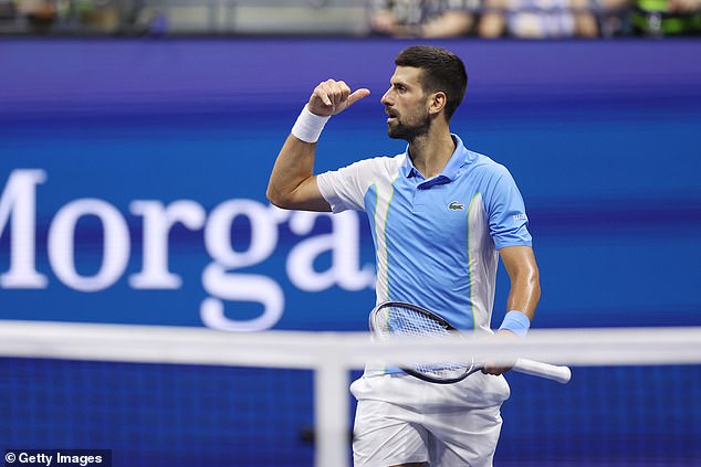 Novak Djokovic copies Shelton's phone-to-phone celebration after his US Open semi-final victory