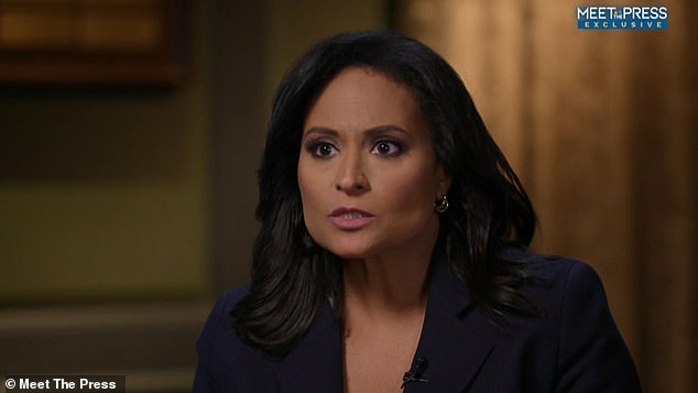 Trump made the comments in an interview filmed Thursday with new Meet the Press host, NBC's Kristen Welker (pictured).  The clip was released Friday morning