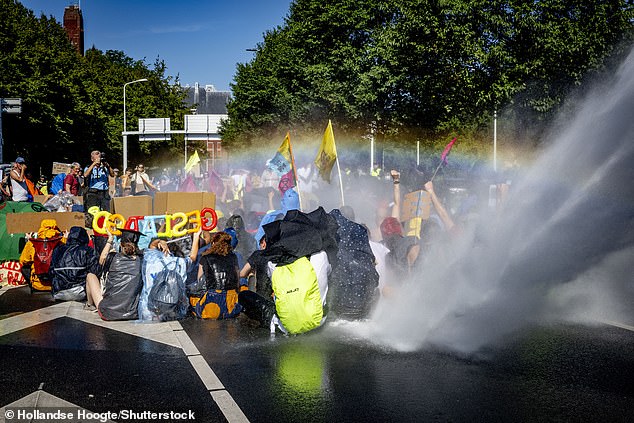 Activists from Extinction Rebellion, Greenpeace and other groups took part in the protests