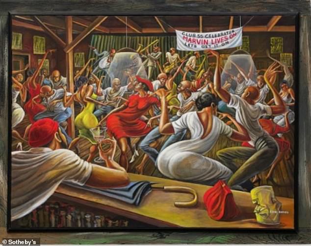 Among the paintings at the auction is Ernie Barnes' Club 55 painting, which is valued at $800,000 to $1.2 million.