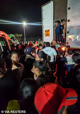 Images were seen of shirtless men, small children held close to their loving families and hundreds of suitcases and bags clambering out of the truck