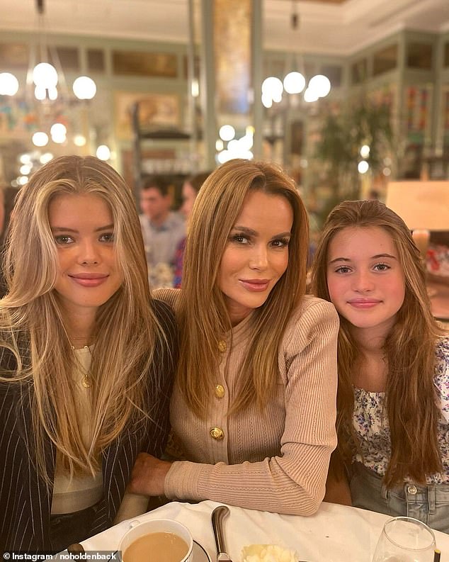 Goodbye: Amanda, 52, revealed she is counting down the days until her children (Lexi, 17, pictured left and Hollie, 11, pictured right) leave home