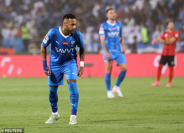 Fans in the stadium booed as Salem Aldawsari took a late penalty for the Brazilian