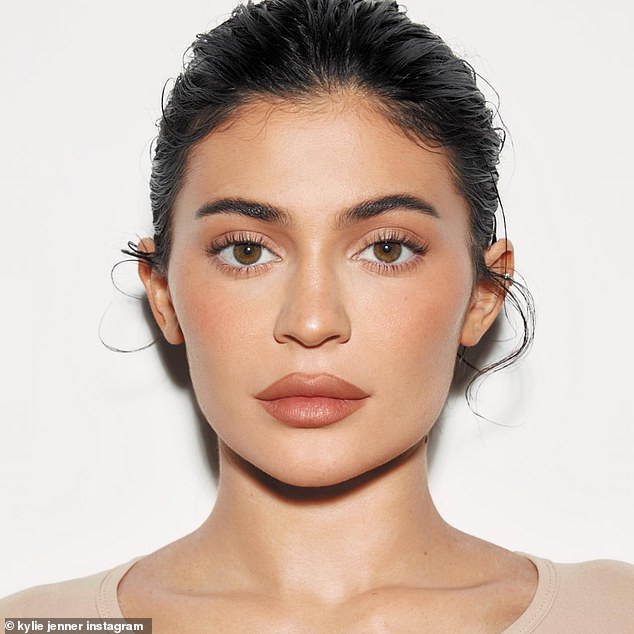 Less is more: Kylie also wore less makeup than usual in a close-up photo shared to Instagram on Tuesday