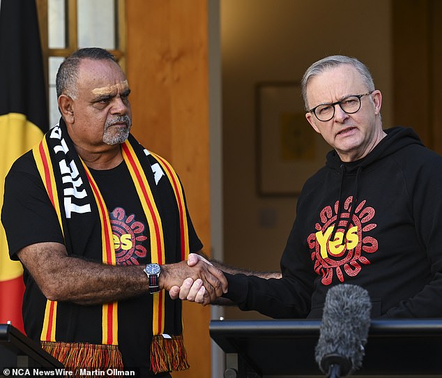 Former AFL champion Michael Long said it's 'incredible that we still haven't got this right in 2023', referring to Indigenous disadvantage (pictured with Prime Minister)