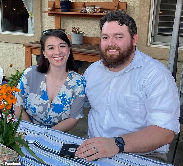 Blake Mohs (pictured with his fiancée Kasey Silligman) was fatally shot at Home Depot in Pleasanton, California in April