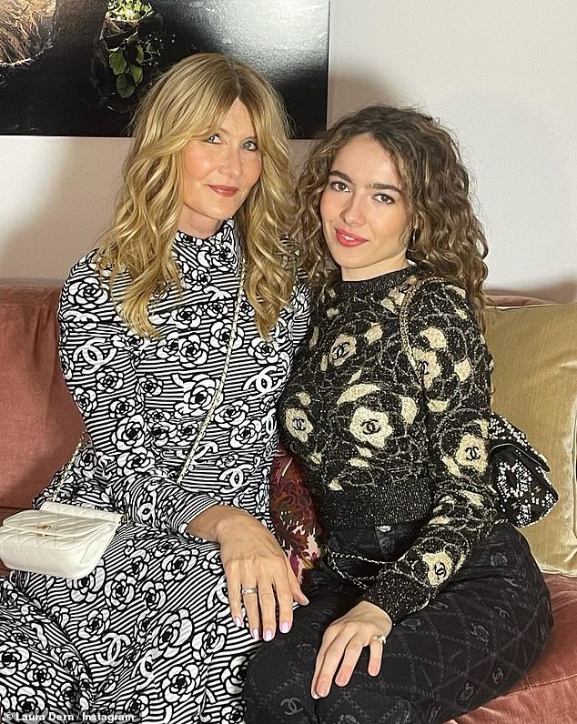 Proud mum: Laura shared a post with her 1.2 million Instagram followers and wrote: 'Night out with my girl'