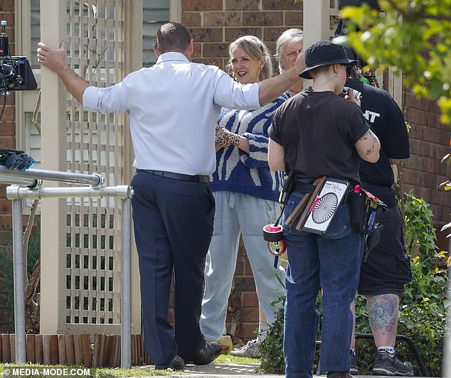 Meanwhile, Ryan, who plays Jarrod 'Toadfish' Rebecchi, looked hip, wearing slacks, a blue button-up and a tie