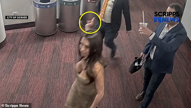 Surveillance camera footage shows Boebert giving the finger at a Denver theater Sunday night after she was kicked out