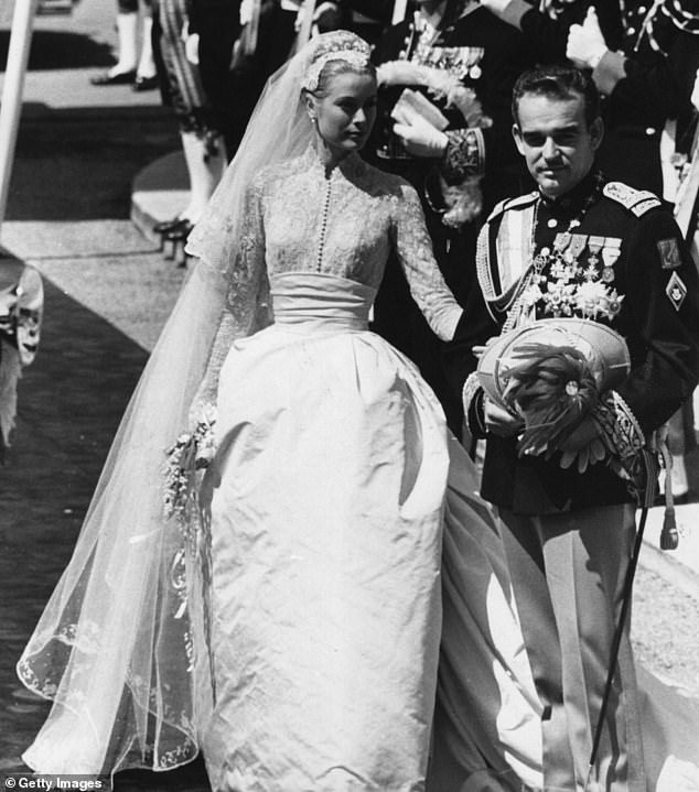 The dress is said to be inspired by the dress worn by the late actress Grace Kelly during her 1956 wedding to Prince Albert of Monaco.