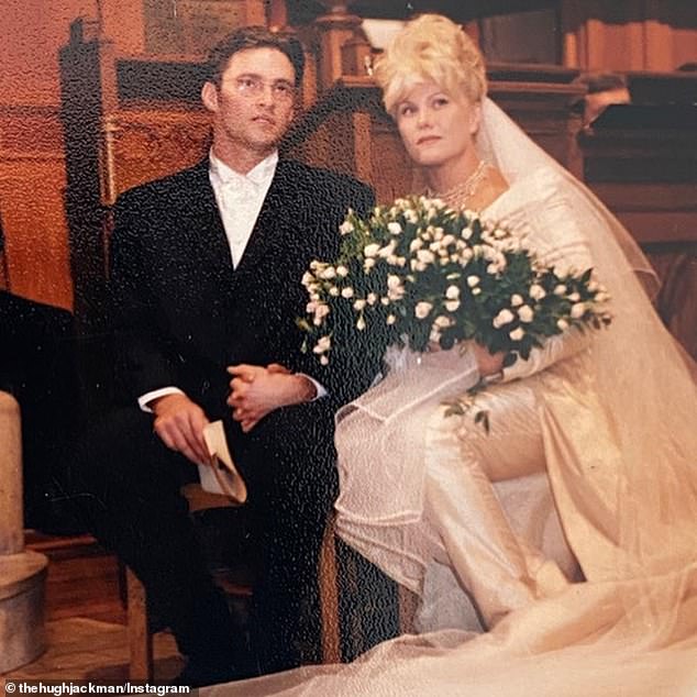 Wedding day: Hugh and Deborra-Lee were married on April 11, 1996 at St. John's in Toorak, Victoria, a suburb of Melbourne