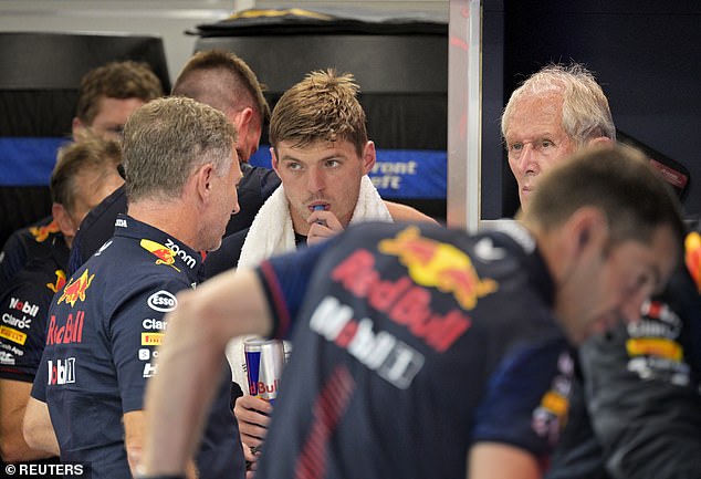 Verstappen (middle) raged on the team radio after struggling with the handling of his car