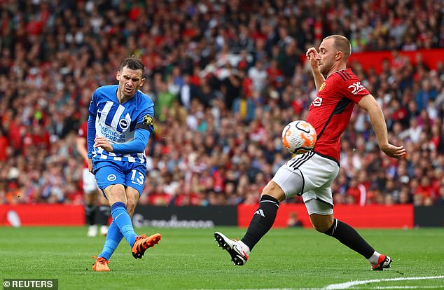 Pascal Gross doubled their lead as United fell to a new low in front of the fans