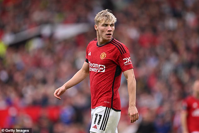 New signing Rasmus Hojlund almost scored his first goal at Old Trafford before it was disallowed