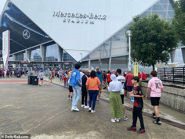 Fans stood in long lines to get into the sold-out stadium, but Messi was back in Miami