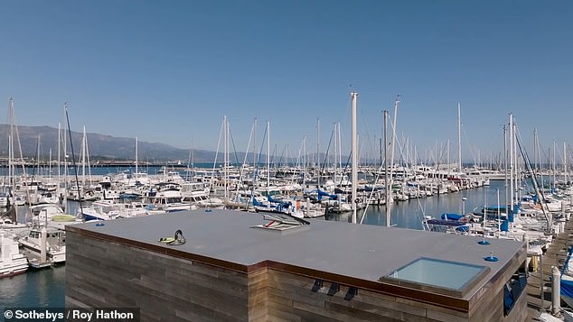 Nearby mountains can be seen from the roof of the house, along with a 360° view of the marina