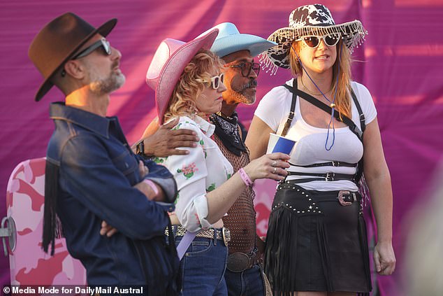 Cowboy hats (pictured) were not only a popular fashion item at Sweet Relief, they also provided some relief from the sun