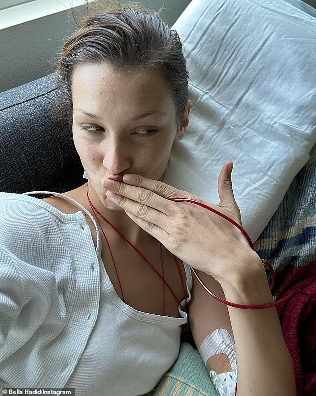 Staying strong: The Vogue cover model remained candid with her followers during her flare-up with Lyme disease