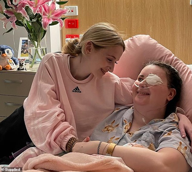 Lily Thai (right) is pictured with friend Annaliese Holland while in hospice care