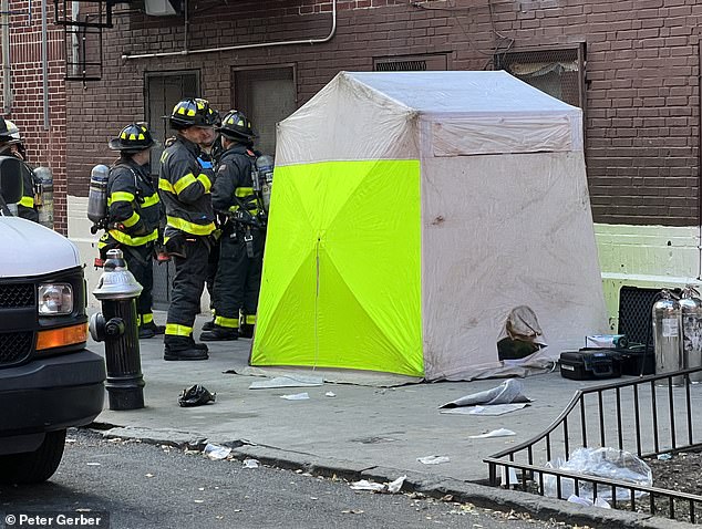 An infection tent could be seen outside the daycare center on Friday afternoon