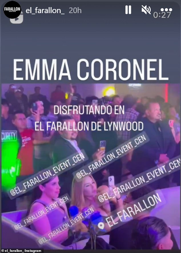 The venue, El Farallon, posted photos of Coronel on its Instagram account