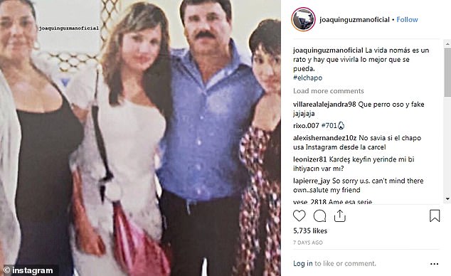 El Chapo's wife Emma Coronela also has an Instagram account under the name El Chapo Joaquín Guzmán