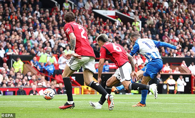 Martinez (center) over-committed to blocking the shot, giving Gross (right) enough time to fire a shot away