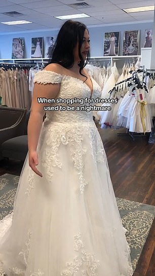 Hutson started her weight loss journey after getting engaged in August 2019 and struggling to find a wedding dress that suited her