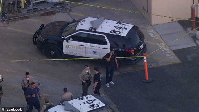 Officers were seen talking to the victims and cordoning off the area with police tape.  All roads surrounding Palmdale Station were closed