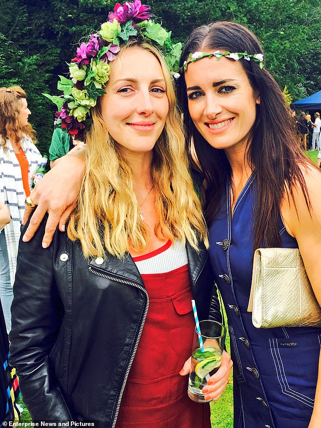 Laura Gallacher (left) with her sister Kirsty (right).  Kirsty posted the video along with a love heart emoji in support of her sister on Instagram before deleting it