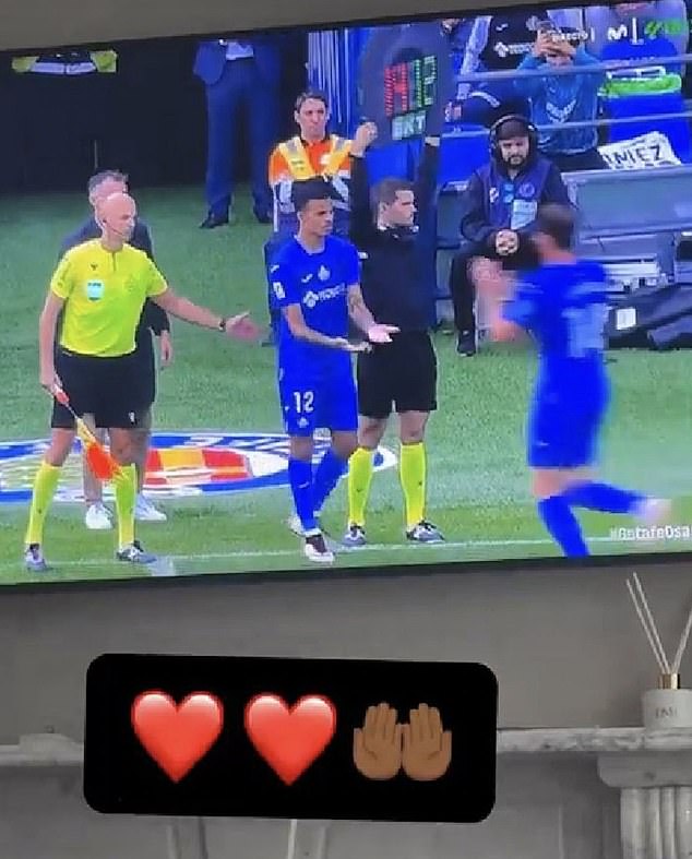 Diallo posted this image to his Instagram Story on Saturday as Greenwood made his LaLiga debut