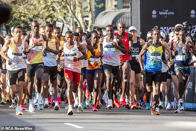 Marathon runners were undeterred by the high temperatures forecast for Sydney