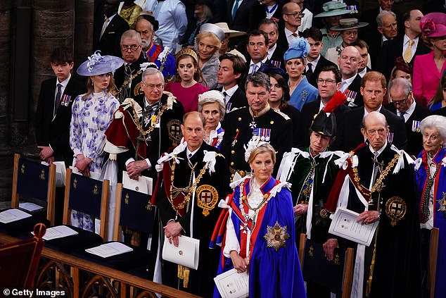 The chairs (pictured at the coronation) are for sale - it is unknown who sat in the chairs