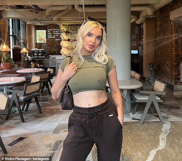 Busty: Helen caused a storm in Manchester as she shot content for her Instagram fans