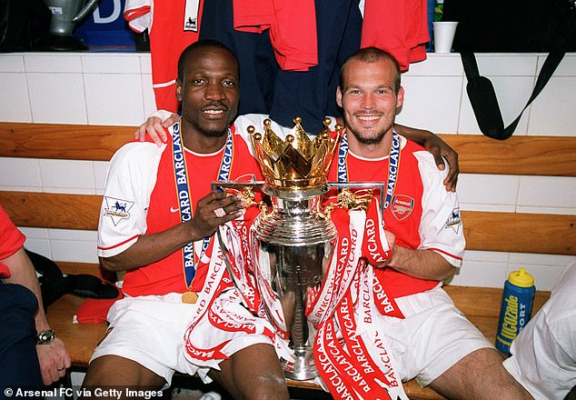 Lauren (left) won five major trophies, including two Premier League titles with Arsenal