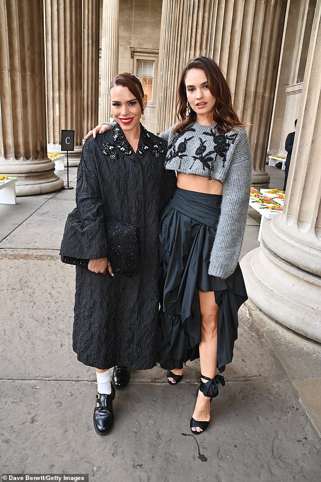 Glamorous duo: Billie Piper, 40, made a stylish entrance as she was pictured with actress Lily before heading to the event