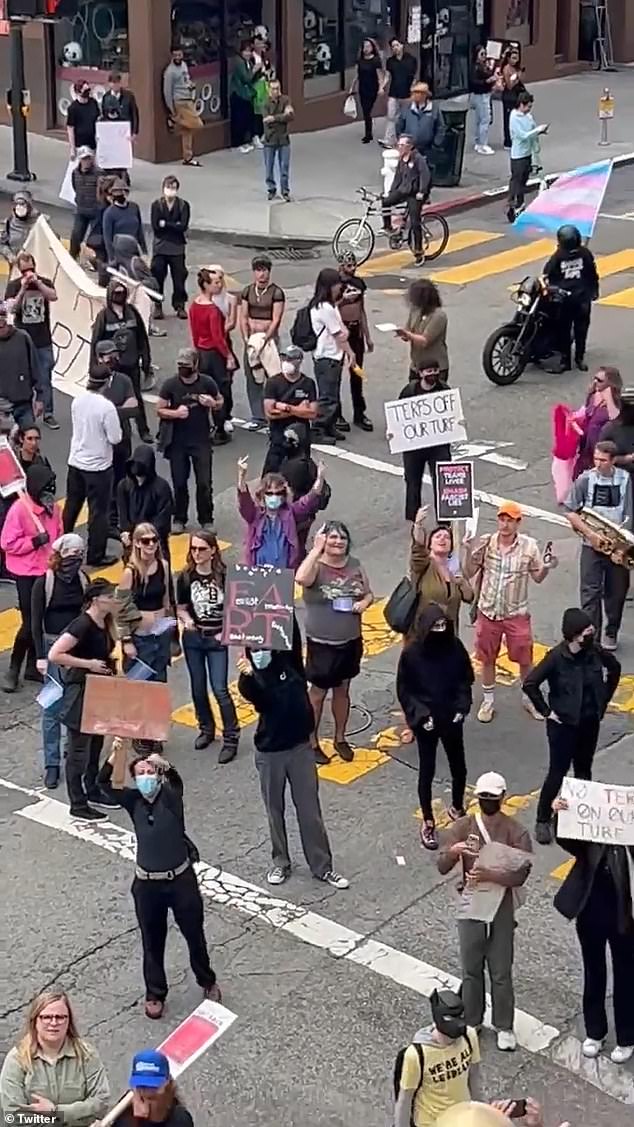 Protesters turned off the cameras when they noticed they were being filmed