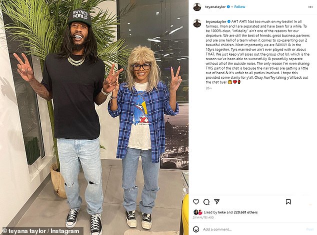 The actress-singer posted a lengthy post on Instagram on Sunday detailing the major life development of 33-year-old Shumpert, with whom she shares two children