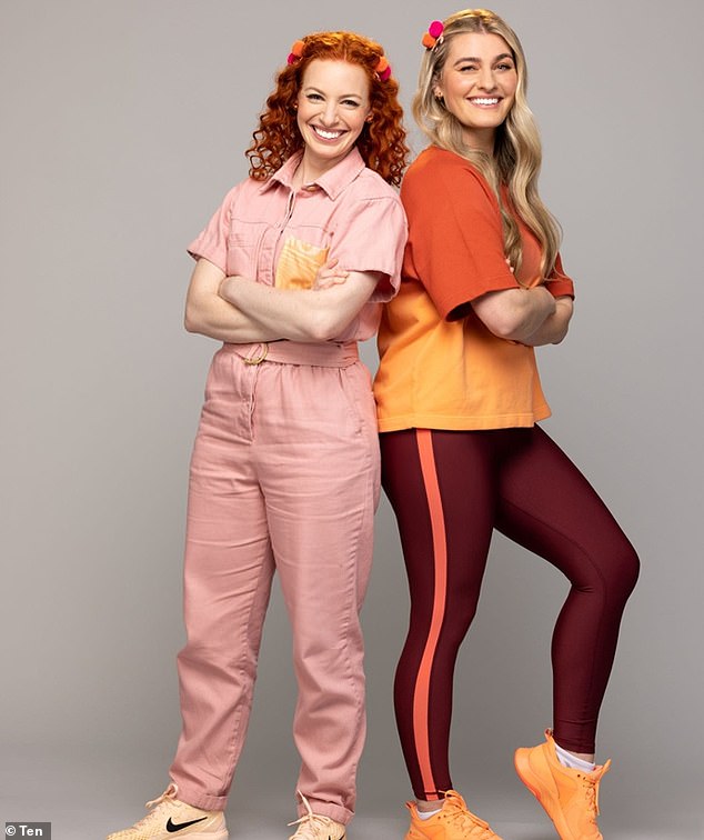 Amazing Race cast members Emma Watkins (left) and her sister Hayley (right) racing on behalf of the Leonie Jackson Memorial Fund