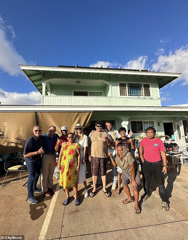 The former first daughter also posed for photos with residents