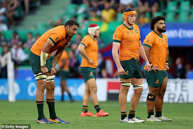 The Aussies now have a much steeper mountain to climb to avoid dropping out of the Cup for the first time in the group stages (Photo: Wallabies stars react to Fiji loss)