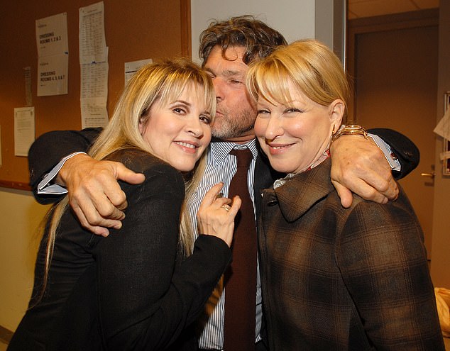 “As far as the women go, none of them were articulate enough,” Wenner told the New York Times as he explained why no female or black artists were profiled in his new book on the “philosophers of rock.”  (Image: Wenner with Stevie Nicks and Bette Midler in 2007)