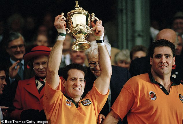 David Campese, pictured holding the Webb Ellis Trophy, is a World Cup winner and has singled out Jones for criticizing the current state of Australian rugby