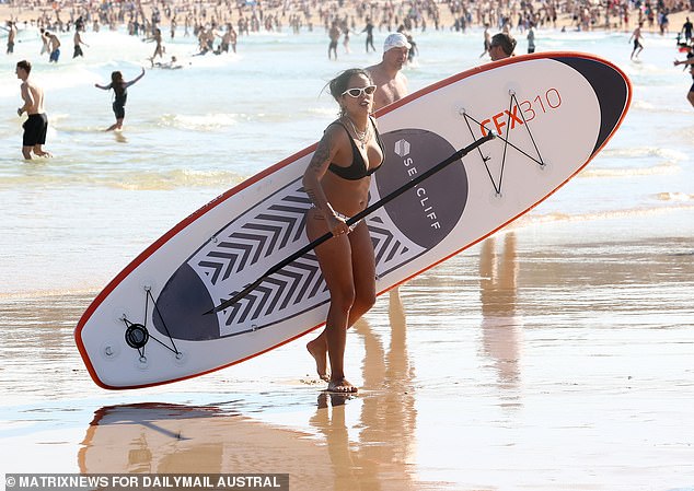 One woman took her stand-up paddleboard for a relaxing ride on the water