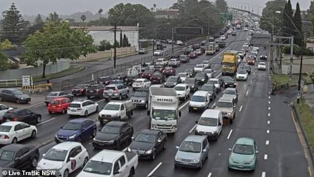 Urban lanes on Sydney's City West Link (stock image) remain closed after a pedestrian was struck by a truck near Lilyfield