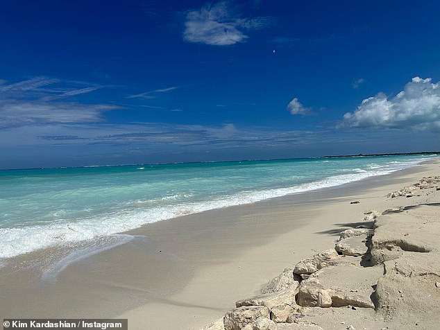 Beautiful: the mother of four children also took a beautiful photo of the coast