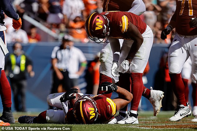 Thomas was ruled out of the game after immediately running off the field after the TD