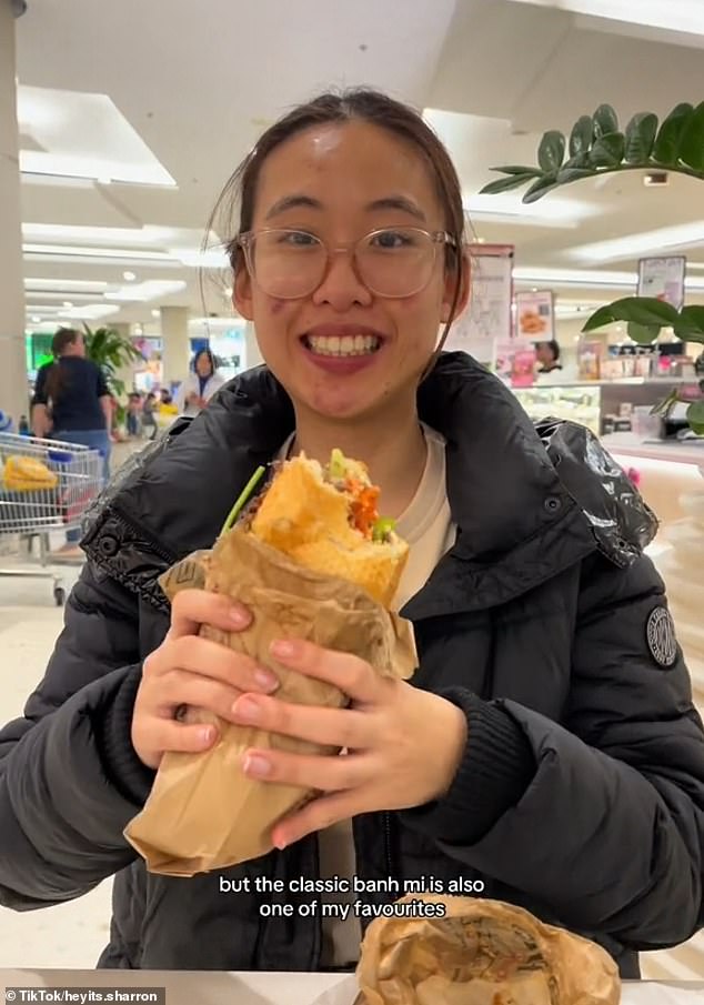 Food blogger Sharron (pictured) visited the store this week and ordered three different sandwiches: the crispy pork, BBQ pork and pulled pork